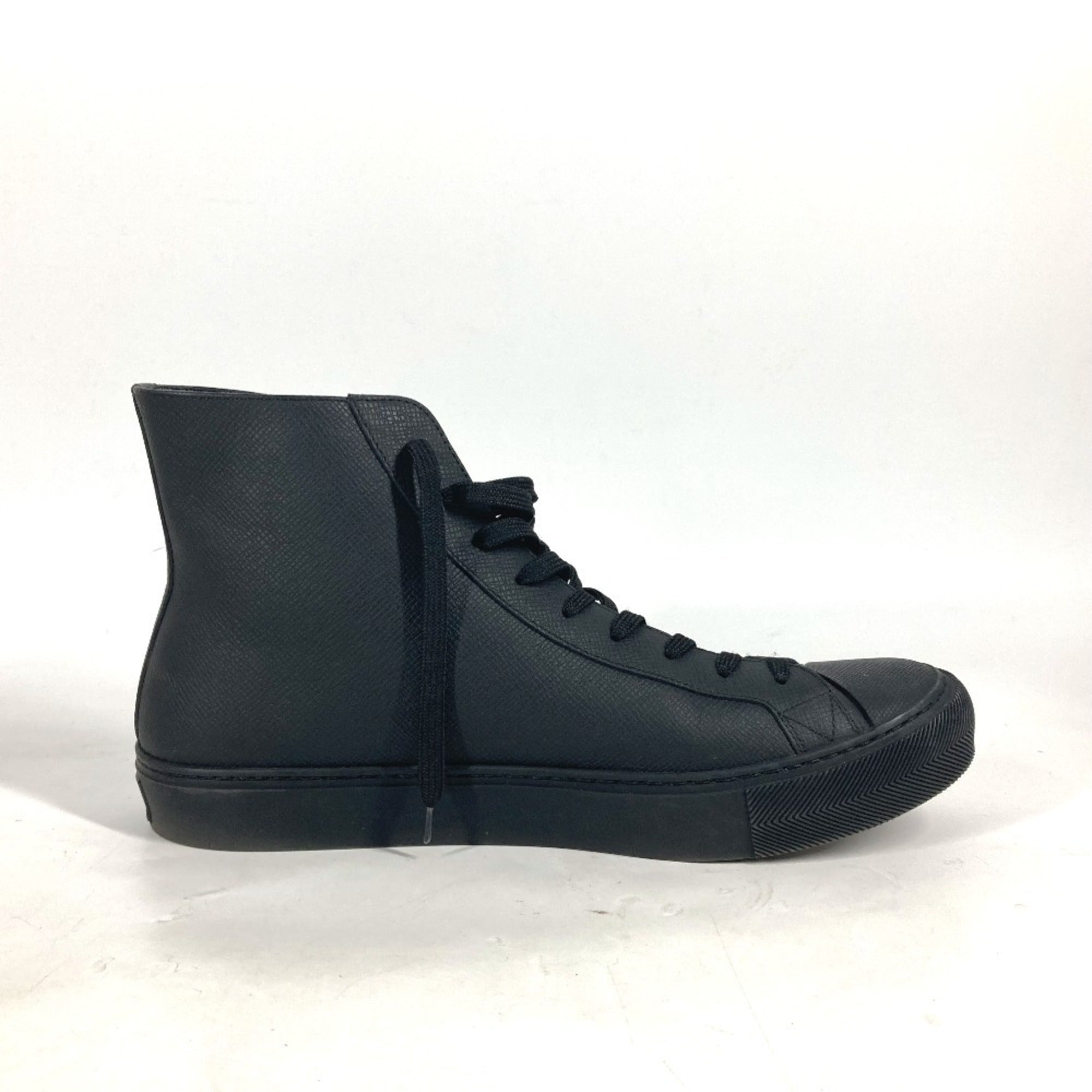 LOUIS VUITTON Rainbow Logo High-Top Sneakers with Laces, Men's Leather, Black