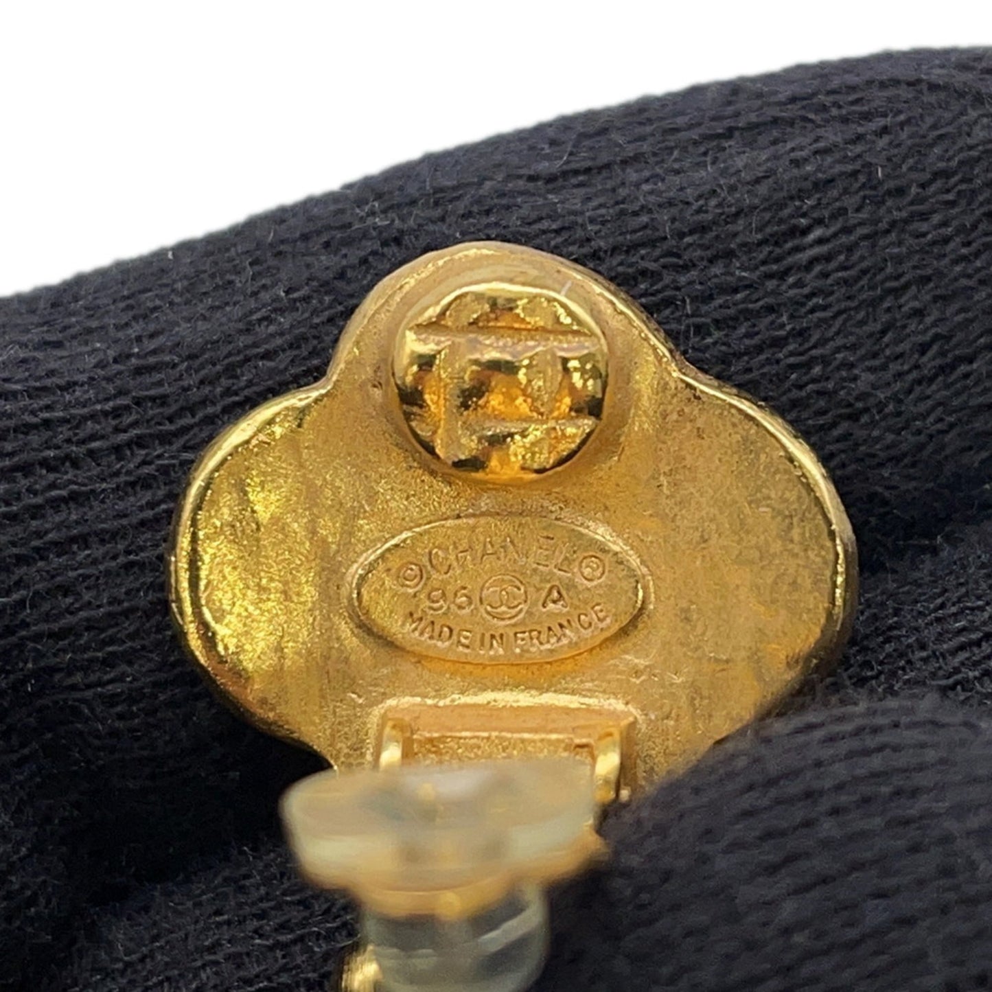 Chanel Coco Mark Flower Metal Earrings 96A CHANEL