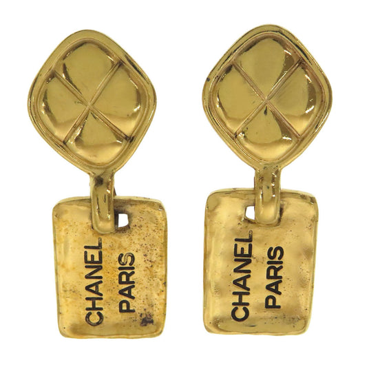 Chanel Matelasse Logo Earrings in Metal for Women