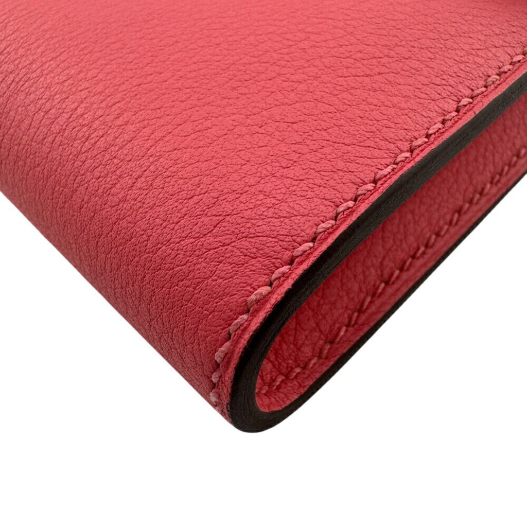 HERMES Constance Long Evercolor Wallet, Pink, Women's