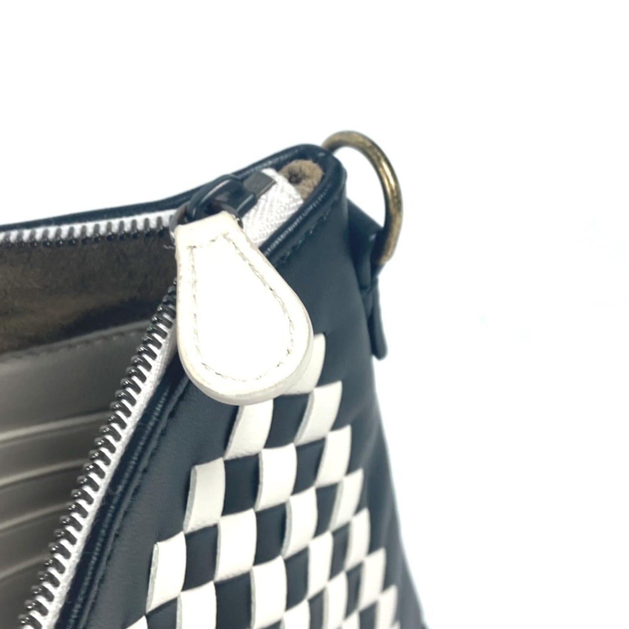 BOTTEGA VENETA Bottega Veneta Pochette Intrecciato Bag Clutch Pouch Chain Shoulder Leather Men Women Black G-241025-23 — New - Store Return