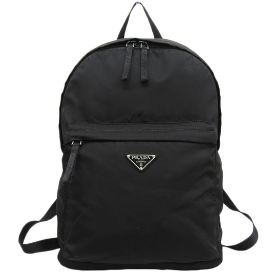 Prada 2VZ034 Backpack in Black Nylon with Triangular Plate