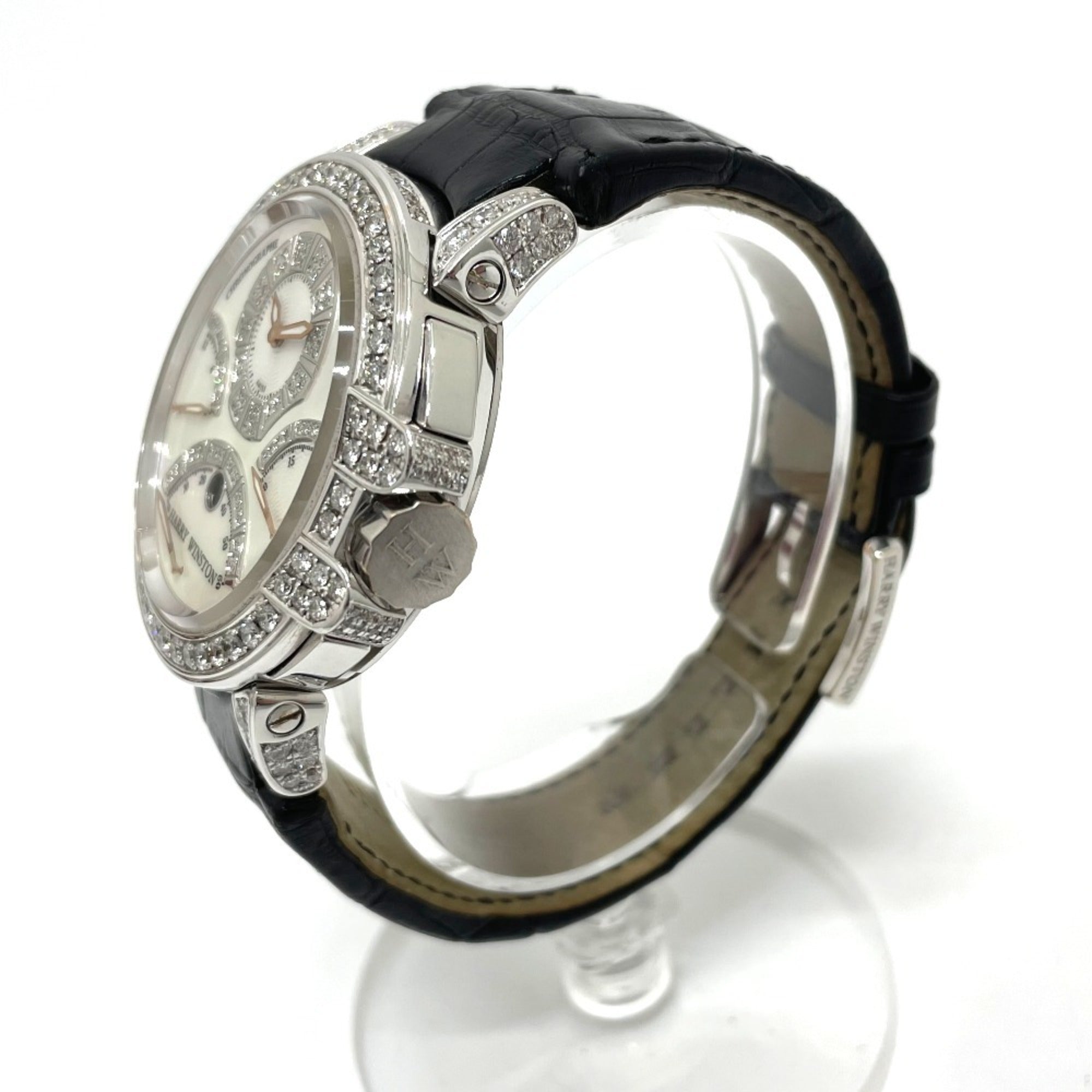 HARRY WINSTON MCRA44W Ocean Chrono Triple Retrograde Automatic Watch, 18K White Gold, Men's — Good
