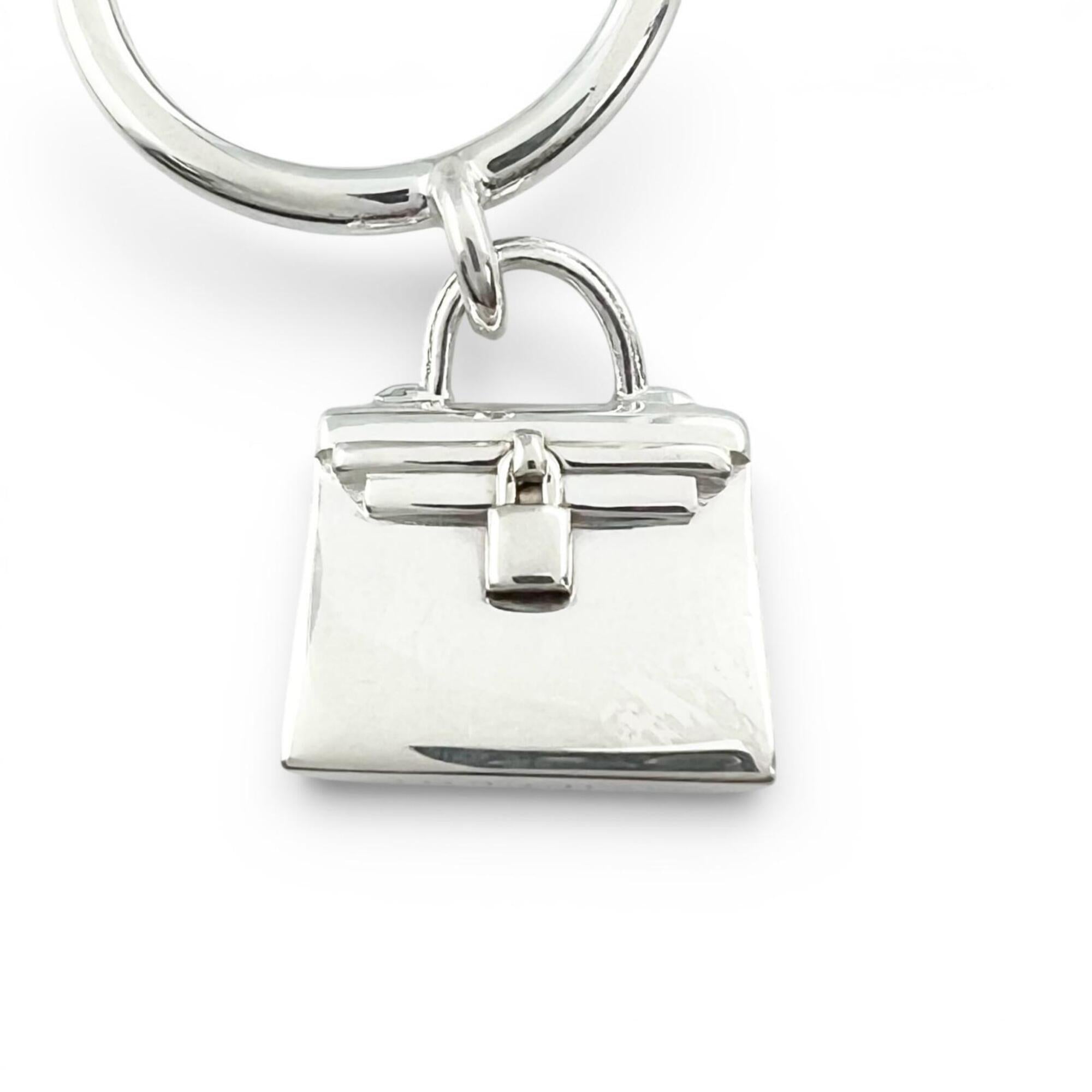 HERMES Kelly Amulette Ring, 2022 model, AG925 sterling silver, size 48, with box and case, made in Italy, weight 7.6g, women's — Like New