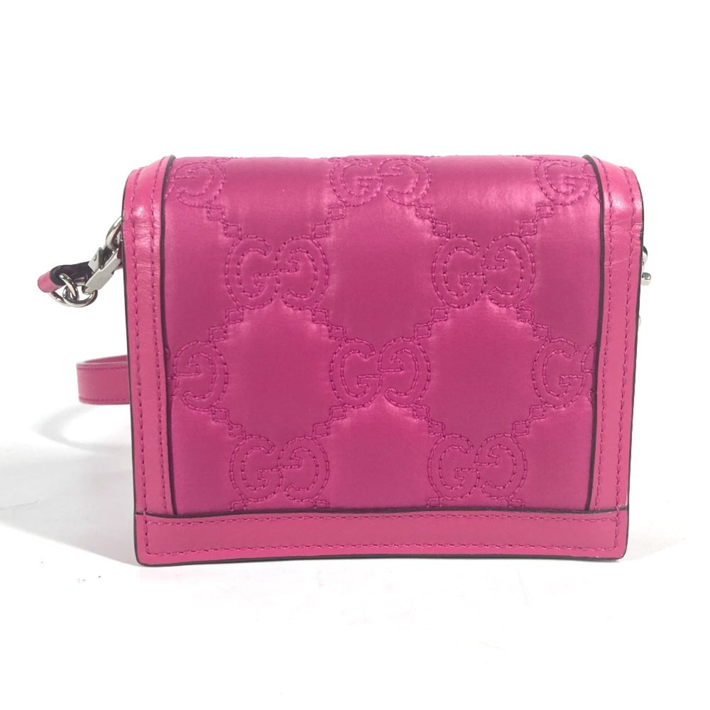 GUCCI 723777 GG Matelasse Quilted Pochette Shoulder Bag Leather Nylon Women's Pink G-240825-25 — New - Store Return