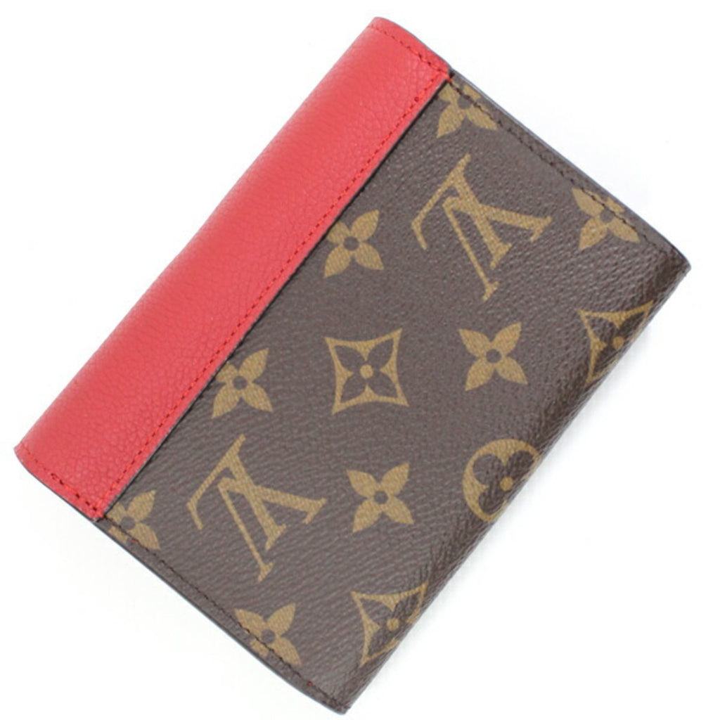 Louis Vuitton Women's Trifold Wallet, Portefeuille Pallas Compact, Monogram, Brown and Red, M67478, LOUIS VUITTON Wallet & Coin Purse, TK1780