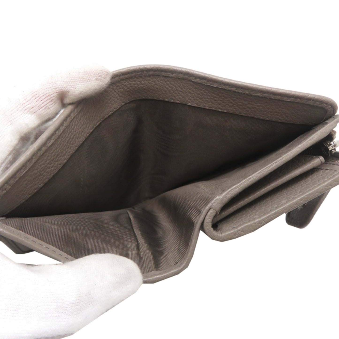 Prada L-shaped zipper wallet, women's bifold 1ML018, leather, gray