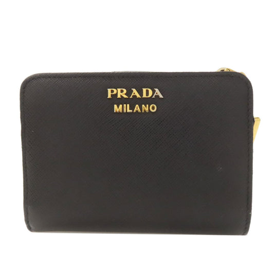 Prada Triangle Charm Bifold Wallet Saffiano Women's PRADA
