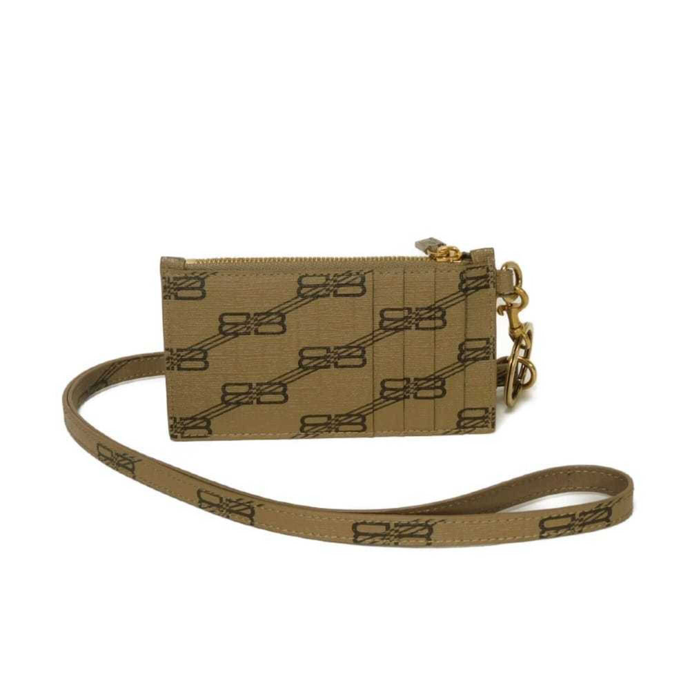 Balenciaga coin case, cash fragment strap, BB logo, card unused, new beige, 594548 210DA 2762, men's wallet — New - Store Return