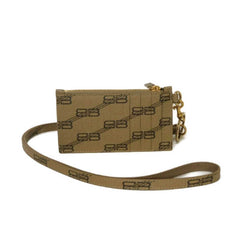 Balenciaga coin case, cash fragment strap, BB logo, card unused, new beige, 594548 210DA 2762, men's wallet — New - Store Return