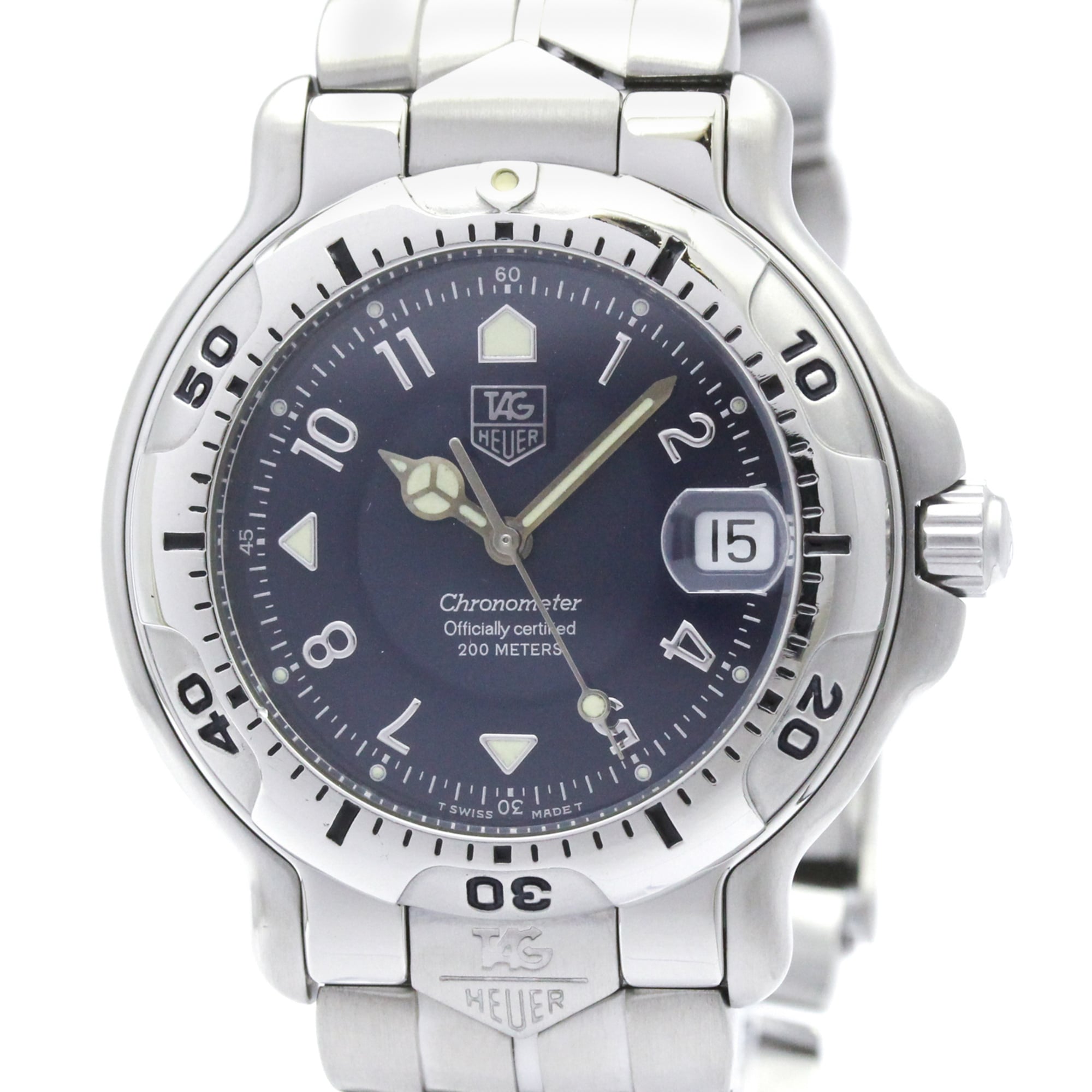TAG HEUER 6000 Chronometer Steel Automatic Mens Watch WH5113 Polished — Very Good