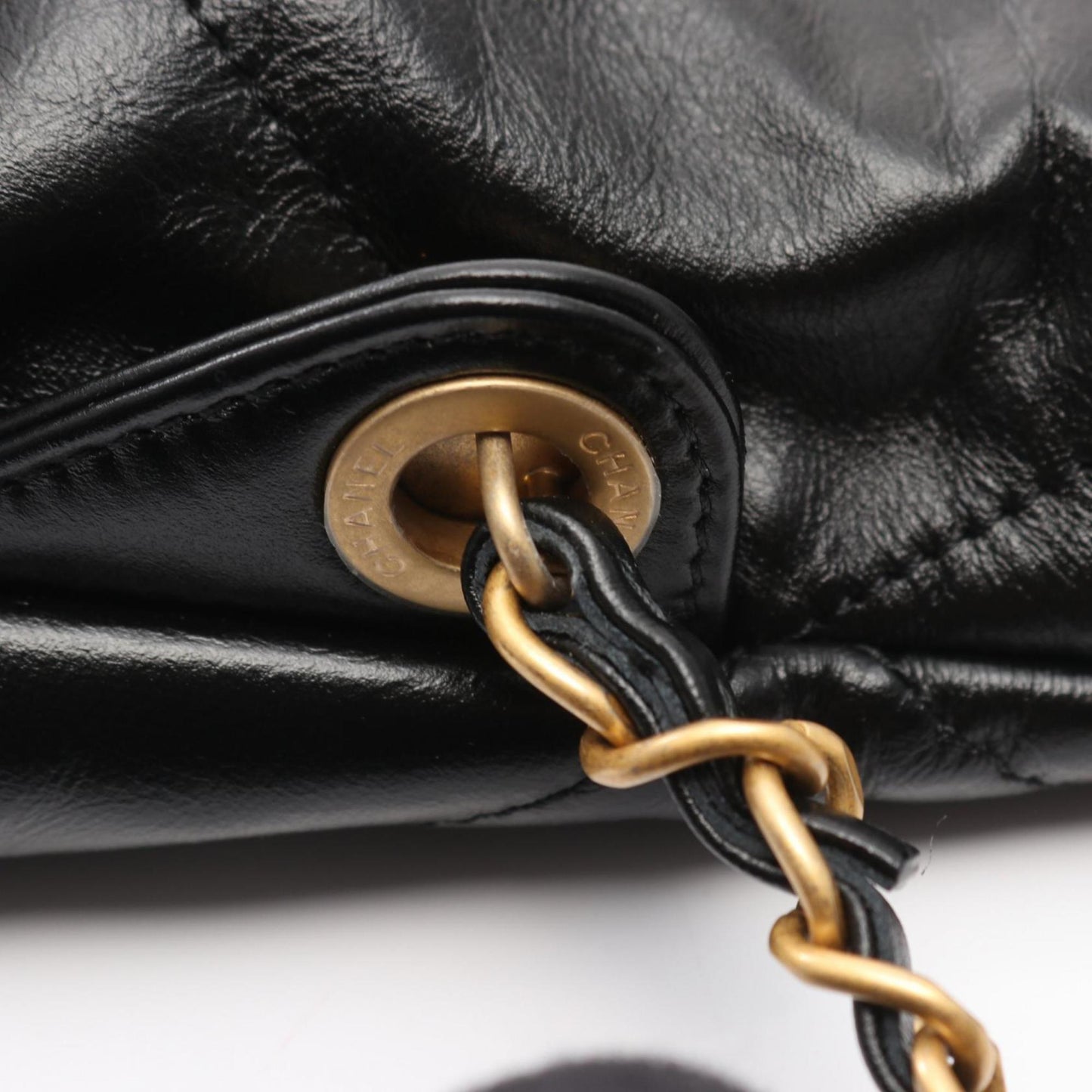 CHANEL 22 Large Backpack, Leather, Women's, Black, AS3313