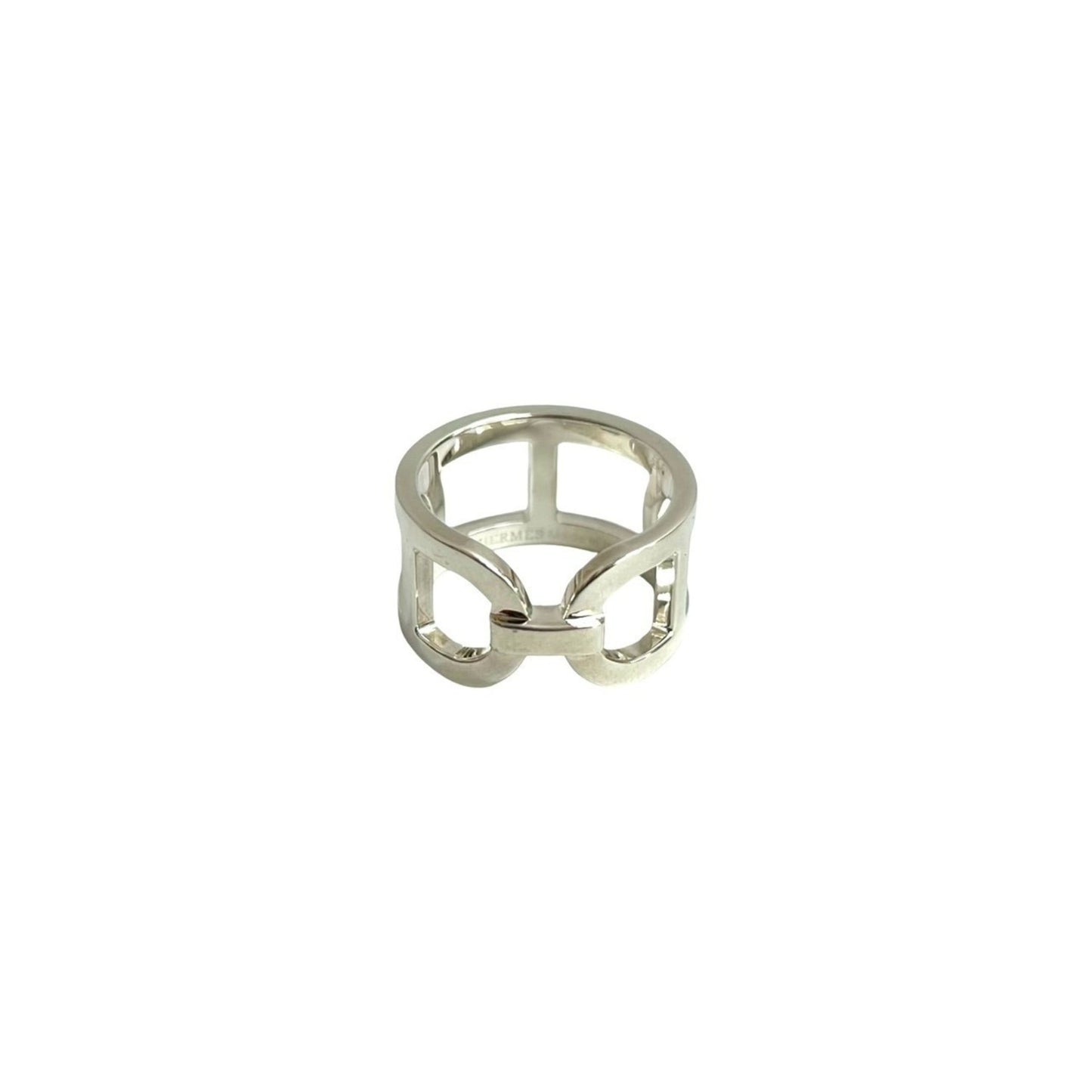 HERMES Ever Chaine d'Ancre MM Silver 925 Ring, Size 52 (12), Silver, 33065