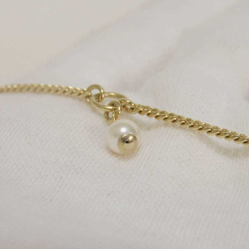 Chanel necklace, Coco Mark, heart, crystal, costume pearl, rhinestone, metal, F23B, CC mark, clear, ABB651, women's — Like New