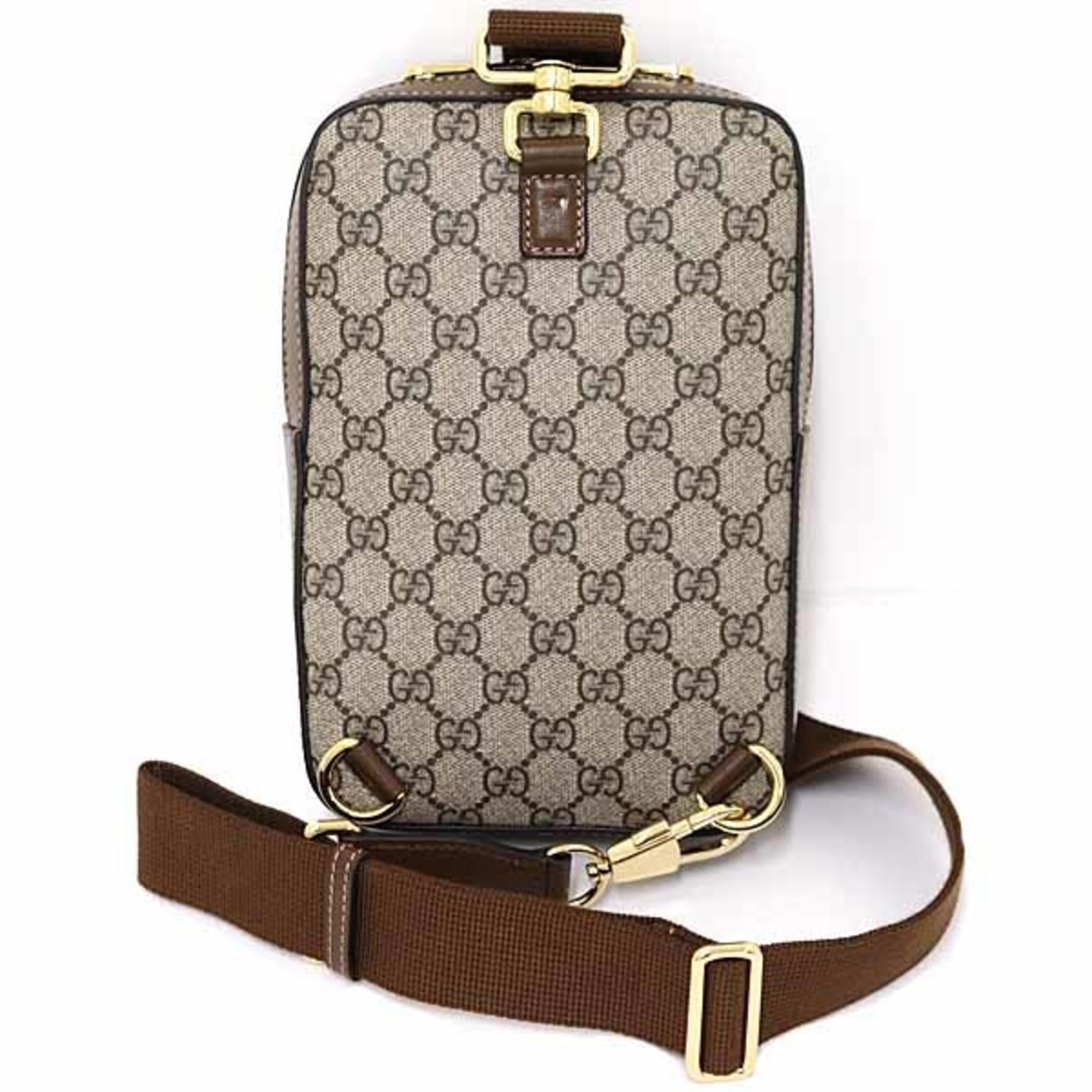 Gucci Interlocking G Sling Bag Body GG Supreme Canvas 696016 Brown Beige Unused — New - Store Return