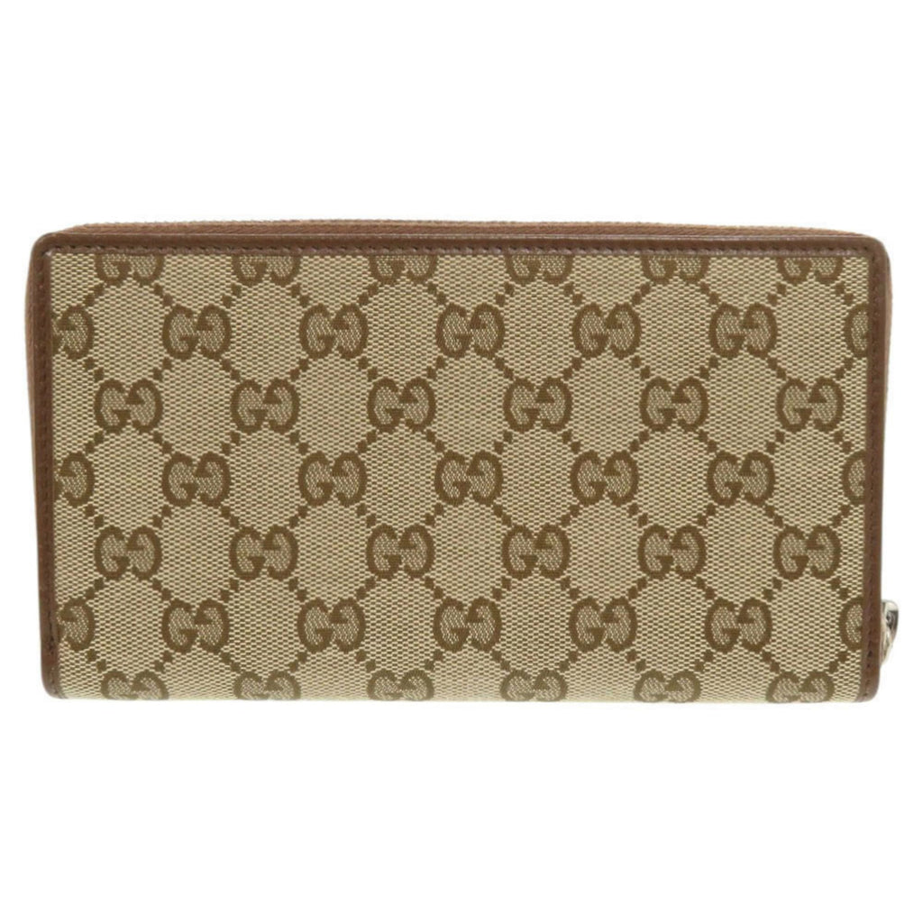 Like new Gucci x Balenciaga The Hacker Project Neo Classic 681710 GG canvas and leather beige/brown round zipper long wallet 1086 GUCCI