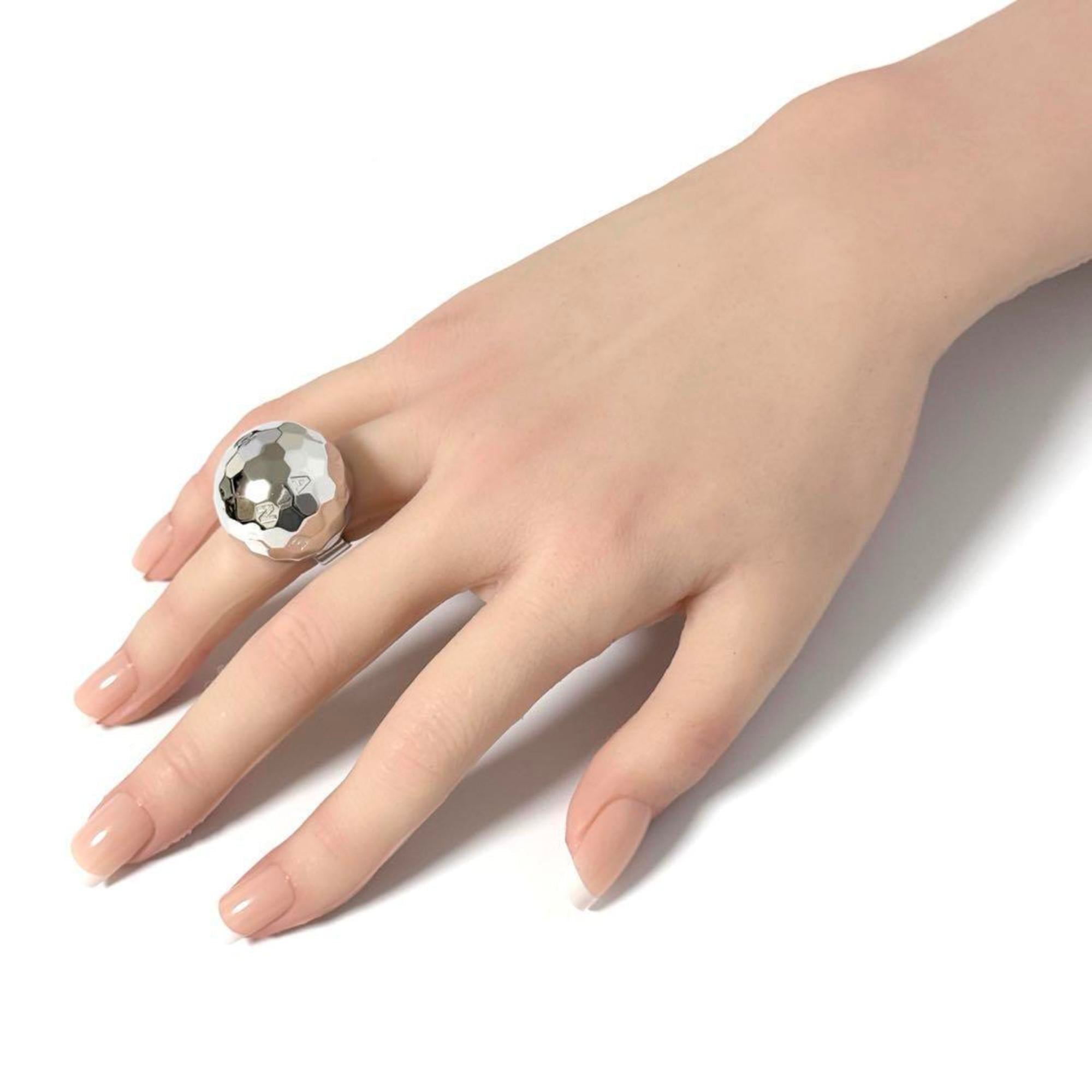 Chanel Women's Mirror Ball Ring, Silver — Like New
