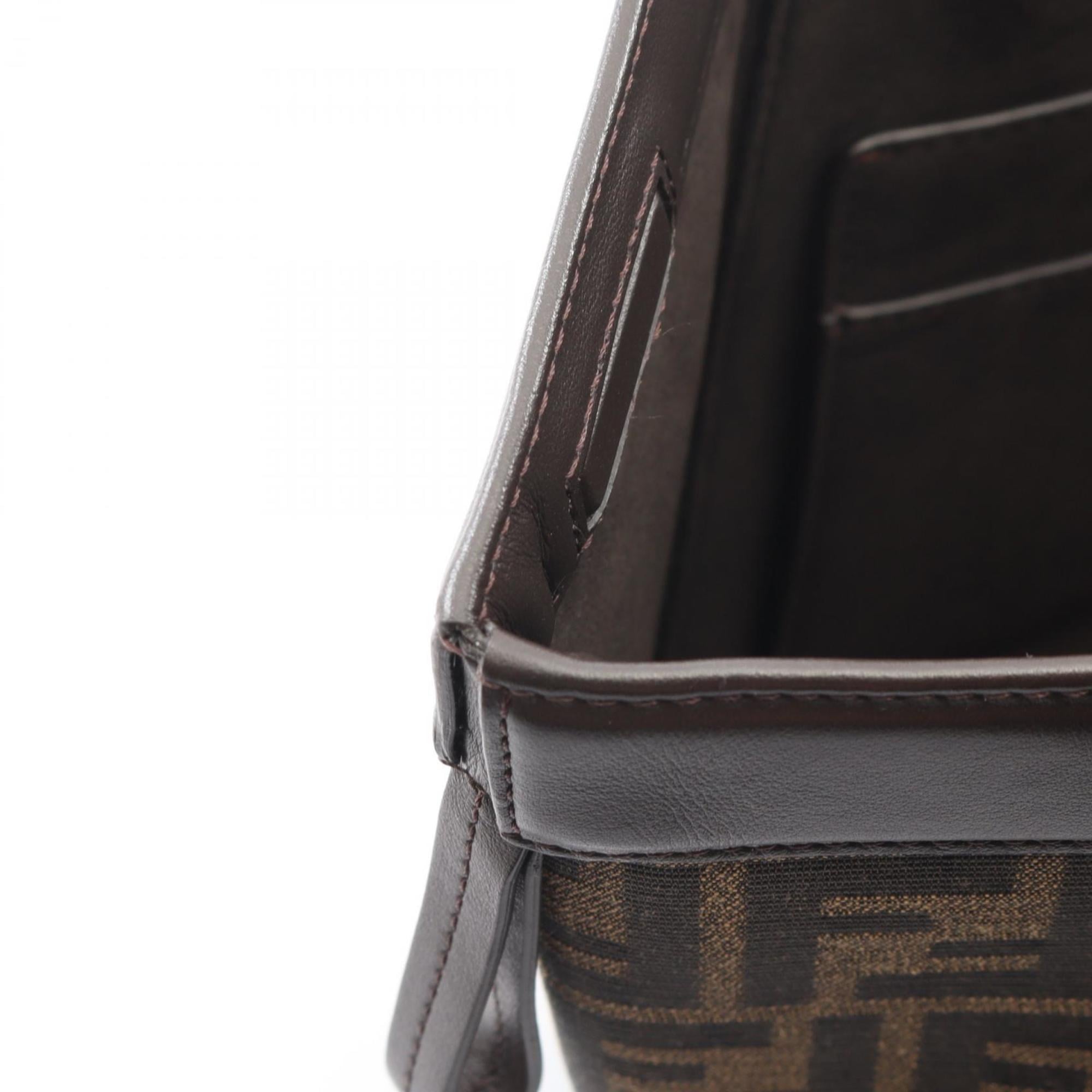 Fendi ORIGAMI MEDIUM Tote Bag in Canvas and Leather, Brown, Women's, 8BH414AFPMF1GL7