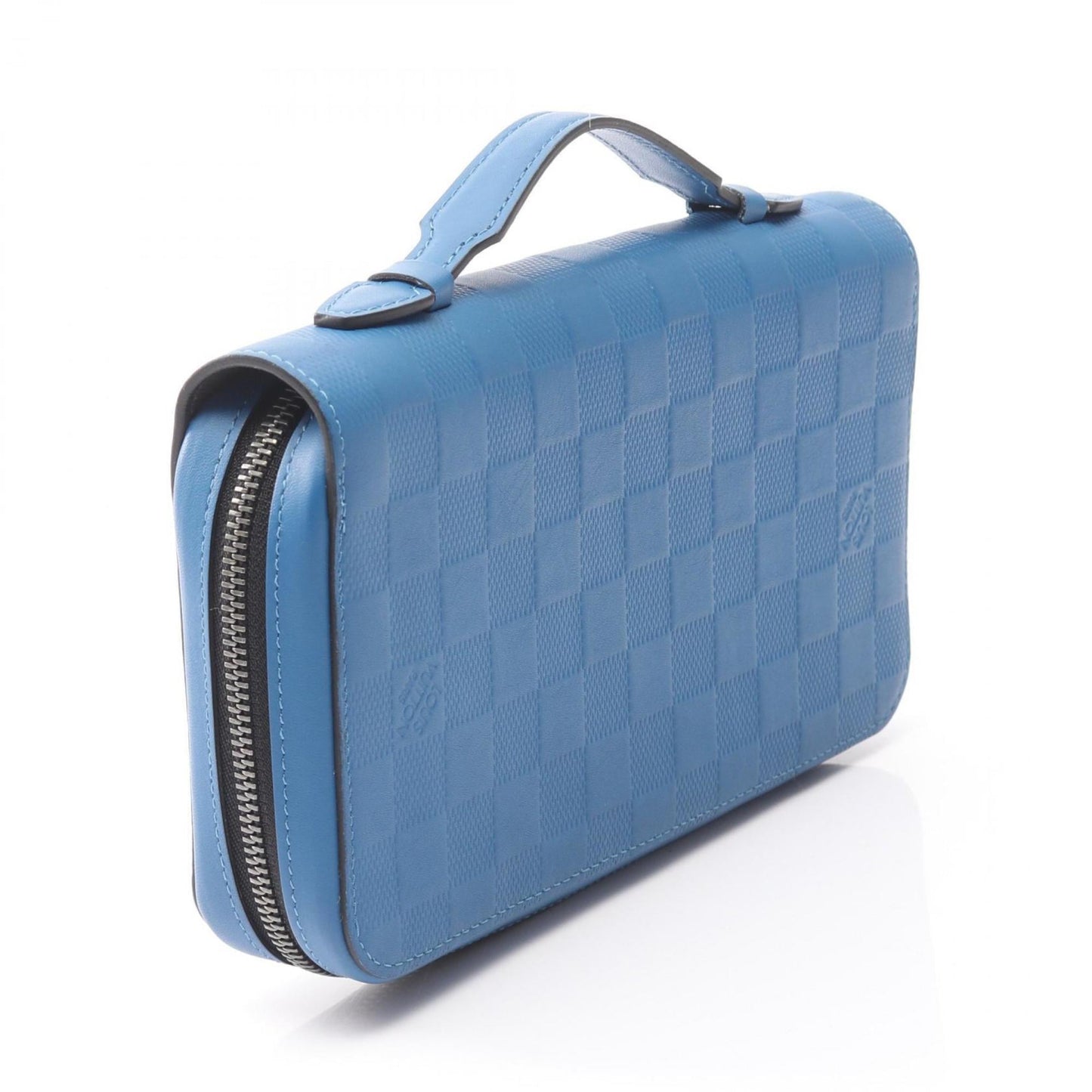 Louis Vuitton Zippy XL Damier Infini Round Long Wallet, Leather, Men's, Blue, N60079