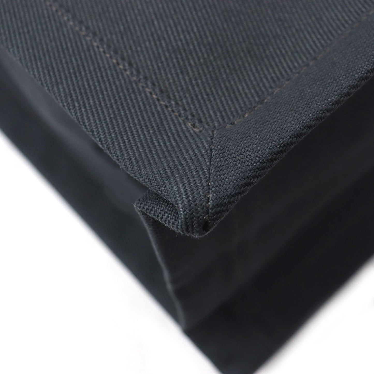 SAINT LAURENT 632539 Rive Gauche N S Canvas and Leather Tote Bag, Dark Gray Black, Made in Italy, Men's