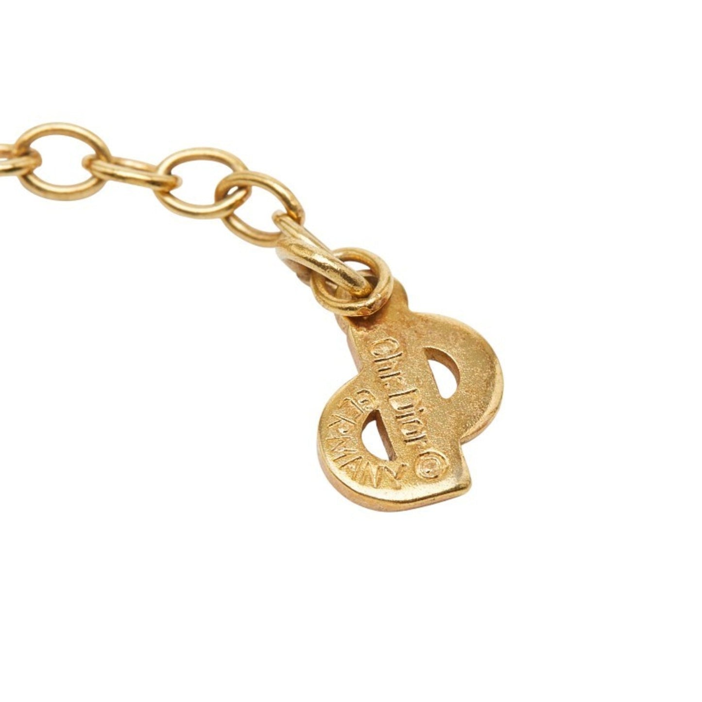 Christian Dior Dior CD logo pendant necklace, plated, for women.