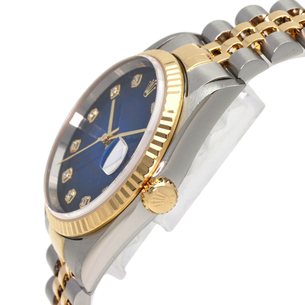 Rolex 16233G Datejust 10P Diamond Blue Gradient Watch Stainless Steel/SSxK18YG Men's ROLEX — Good