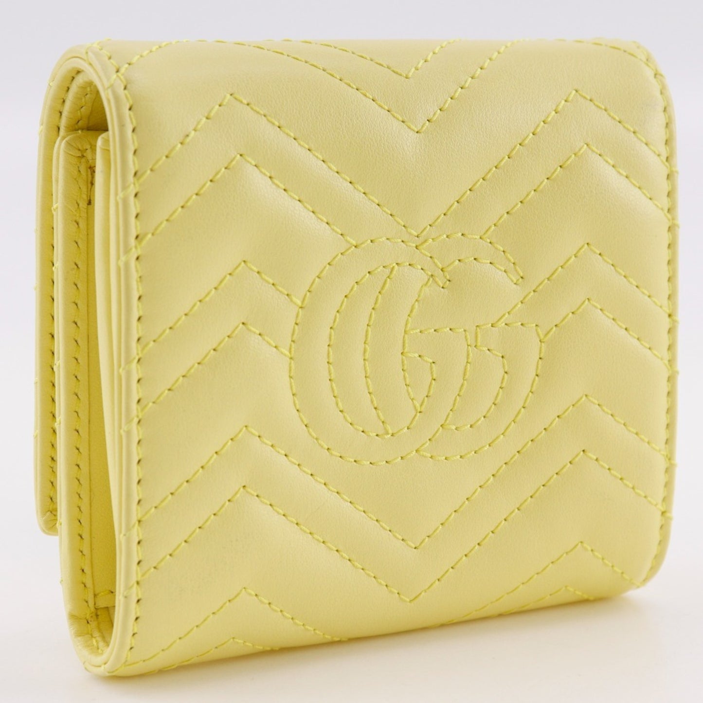 Gucci GG Marmont Wallet, Bi-fold Wallet 598629, Leather, Made in Italy, Snap Button, Women's