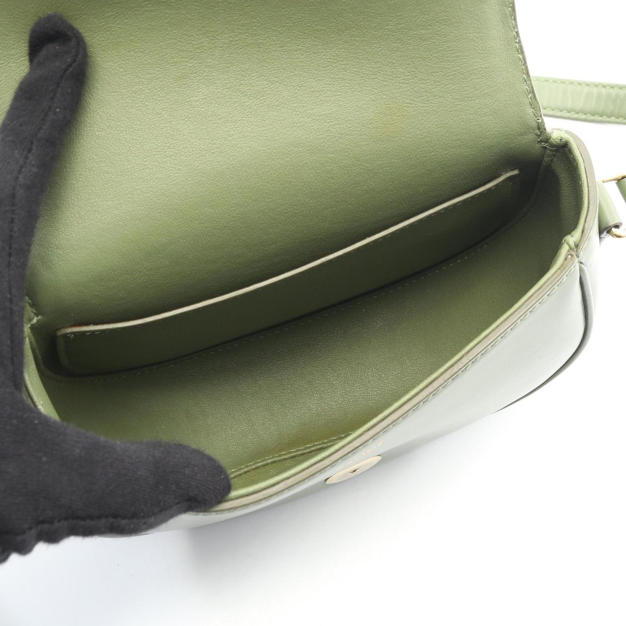 Celine Crécy Small Shoulder Bag, Leather, Women's, Green