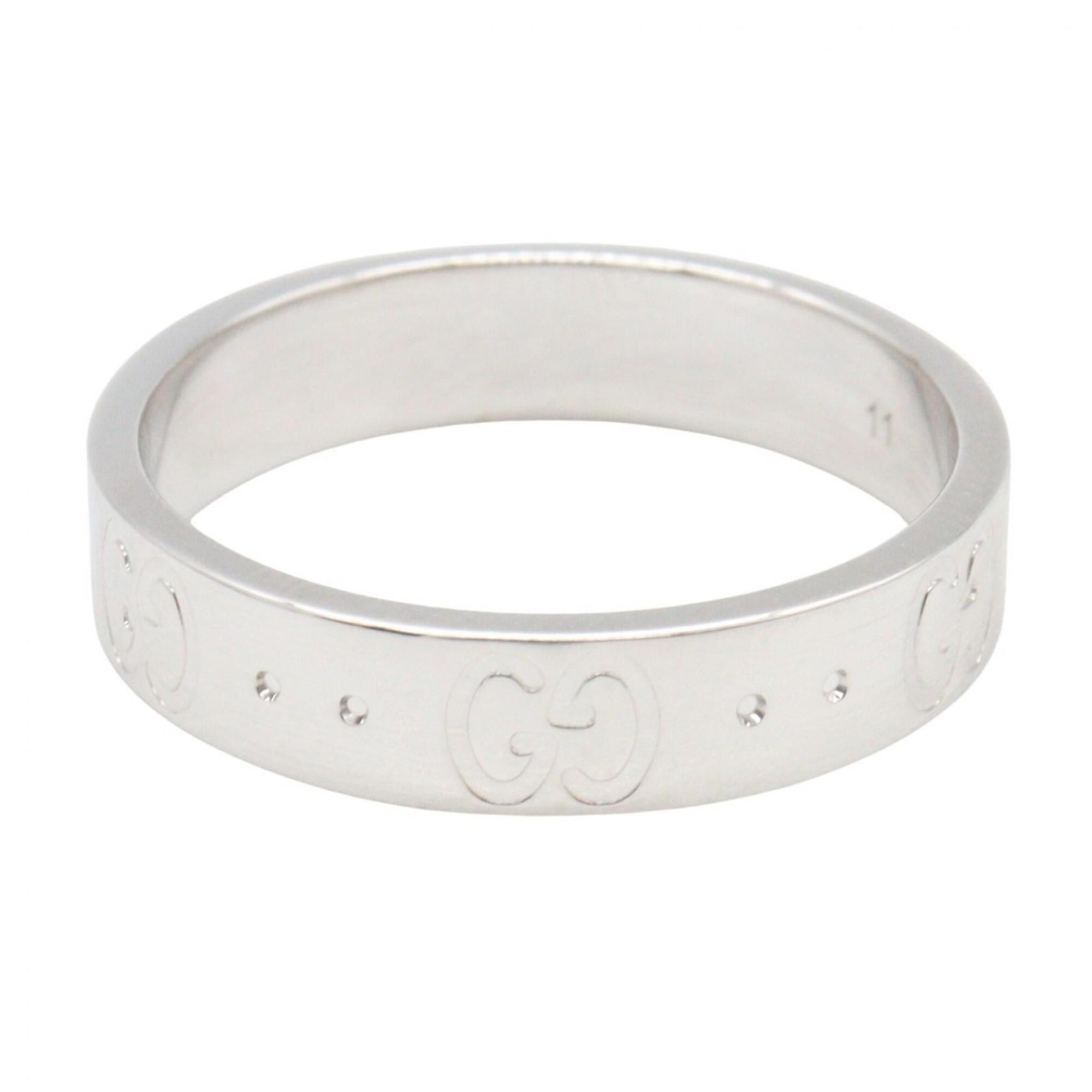 Gucci Icon Ring, 18K White Gold (18KWG), Silver Tone, for Men and Women — Like New
