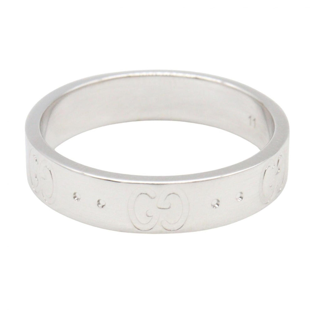 Gucci Icon Ring, 18K White Gold (18KWG), Silver Tone, for Men and Women — Like New