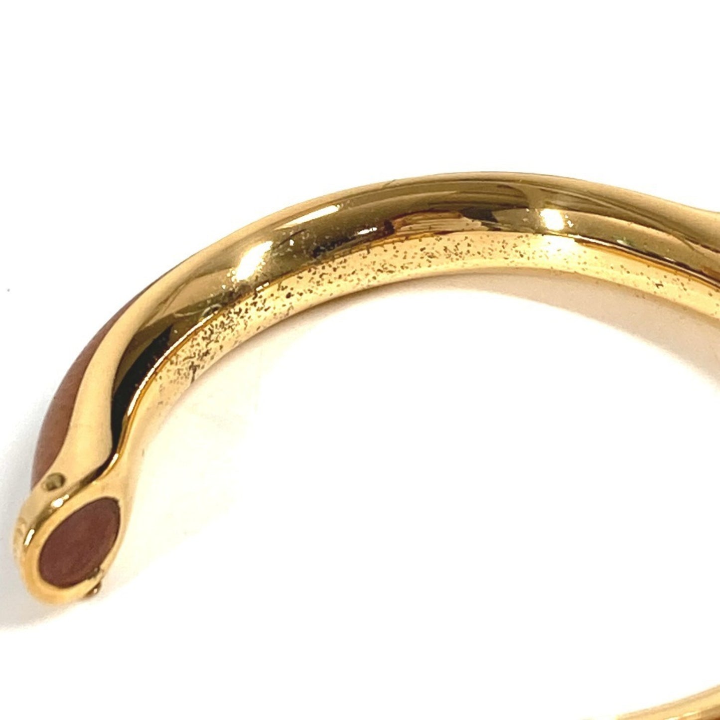 HERMES Hermes Bracelet Bangle Metal/Leather Women's Brown