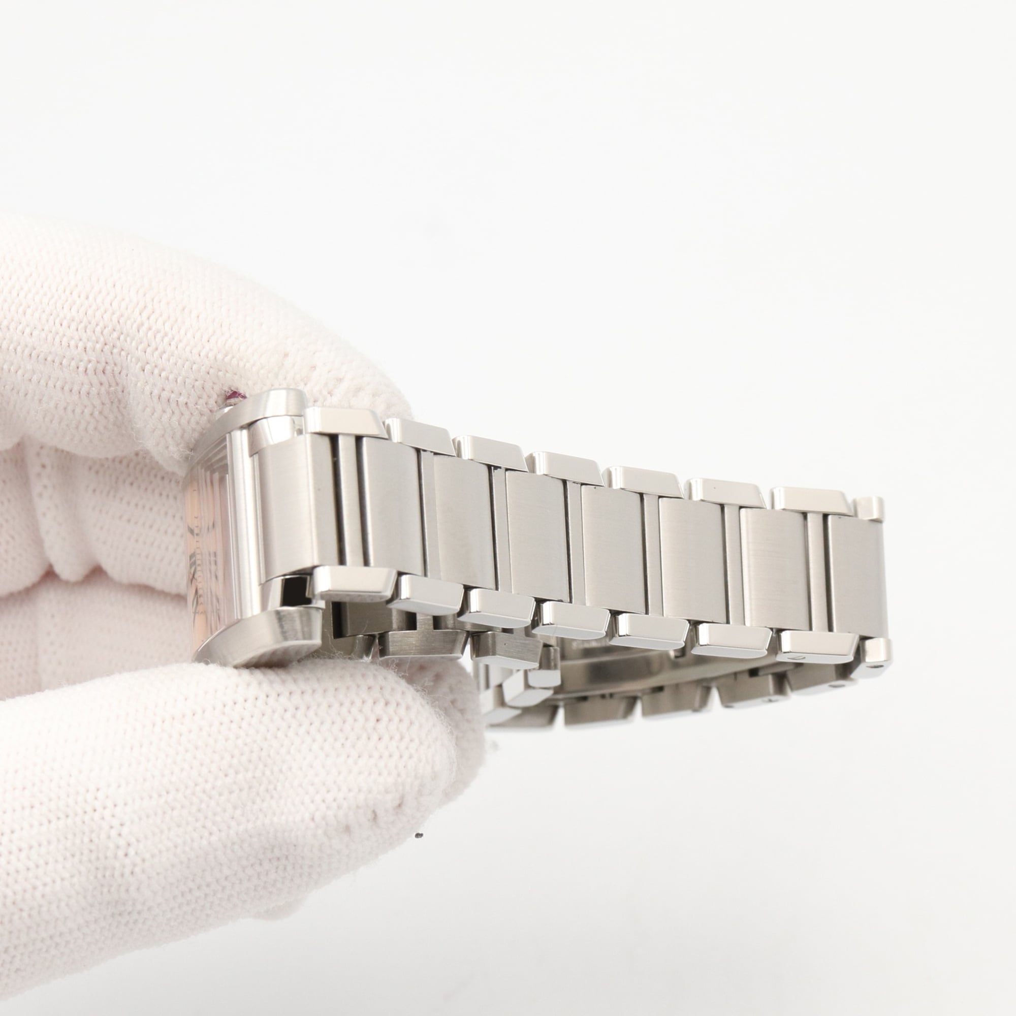 Cartier Tank Française SM Watch, Stainless Steel, Ladies, Pink/Pink Shell, W51028Q3 — Very Good