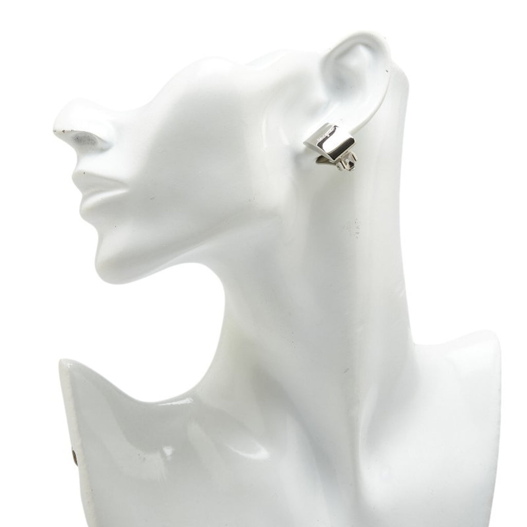 Salvatore Ferragamo logo earrings in silver metal for women.