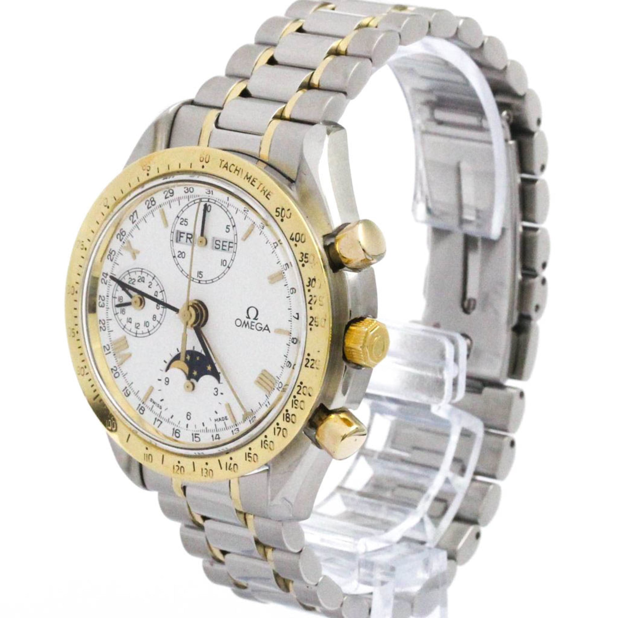OMEGA Speedmaster Triple Date Moonphase 18K Gold Watch 3336.20 Polished — Very Good