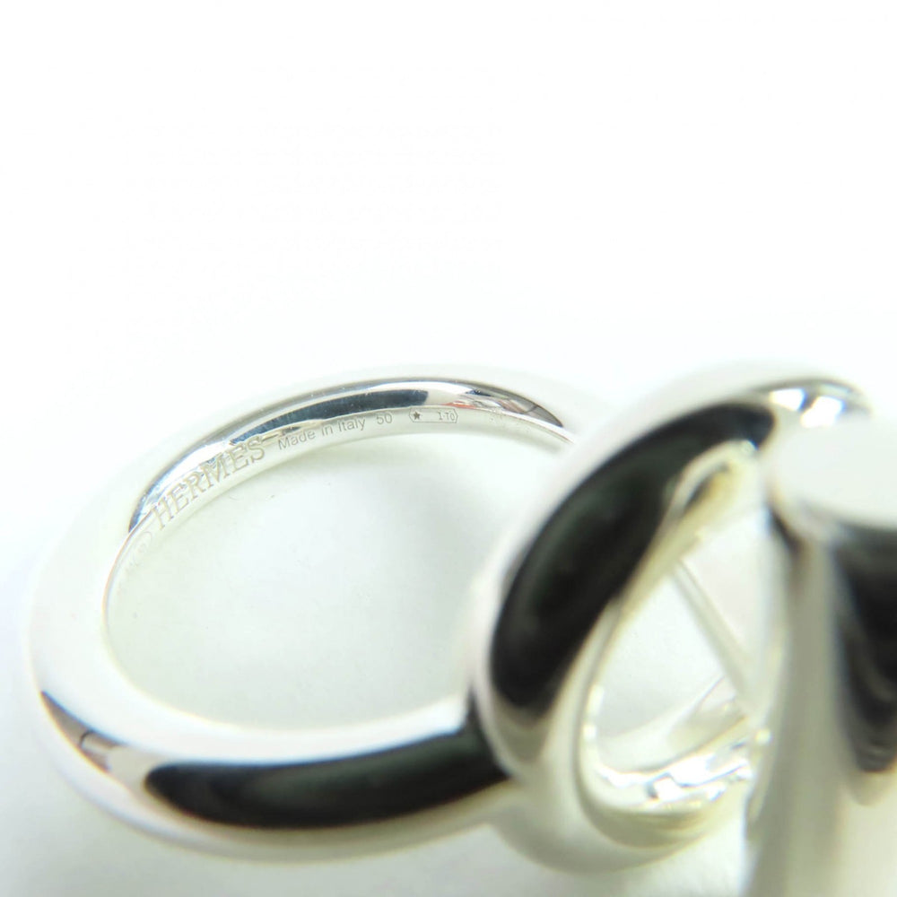 HERMES Echappé MM Ring, AG925 Silver, Size 50, Approximately Japanese Size, Includes Box, Made in Italy, Weight 9.8g, Women's — Like New