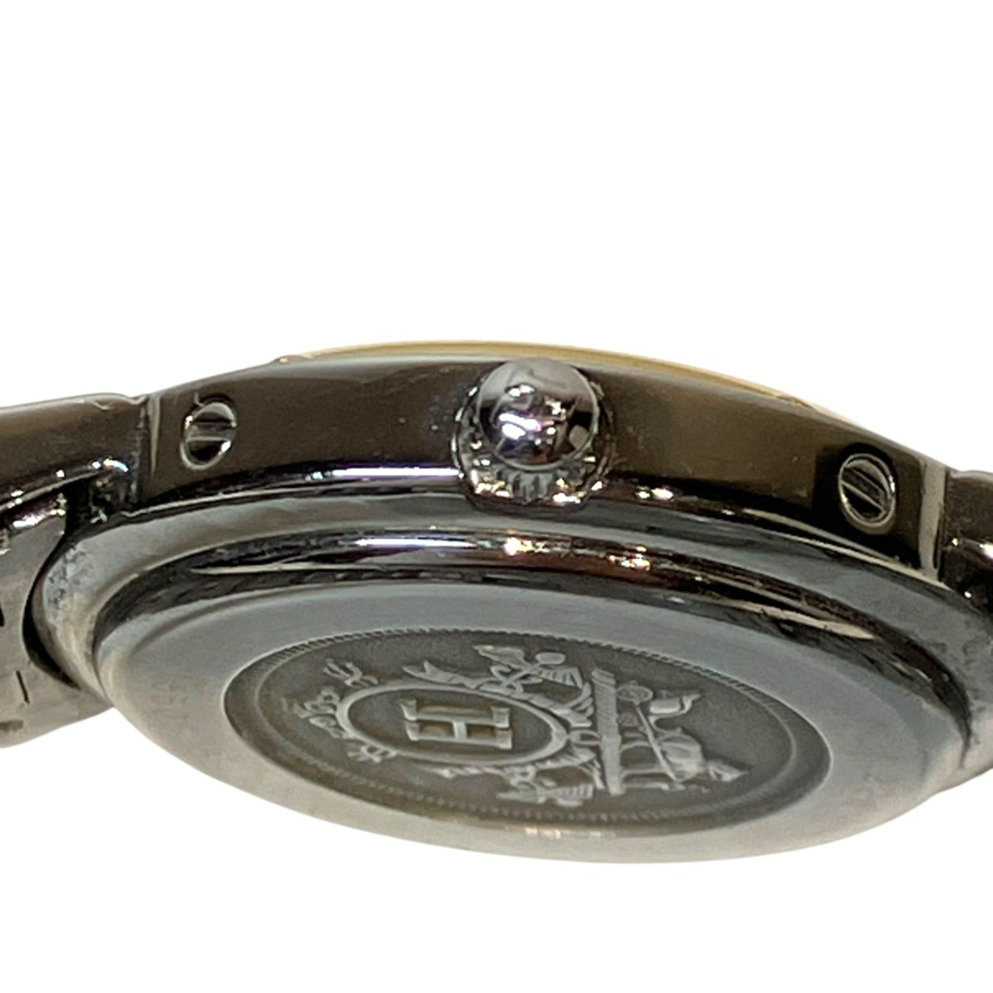 Hermes Clipper Two-Tone Watch, Total Weight 43.6g, Stainless Steel, Quartz Movement, White Dial, CL4.220 — Good