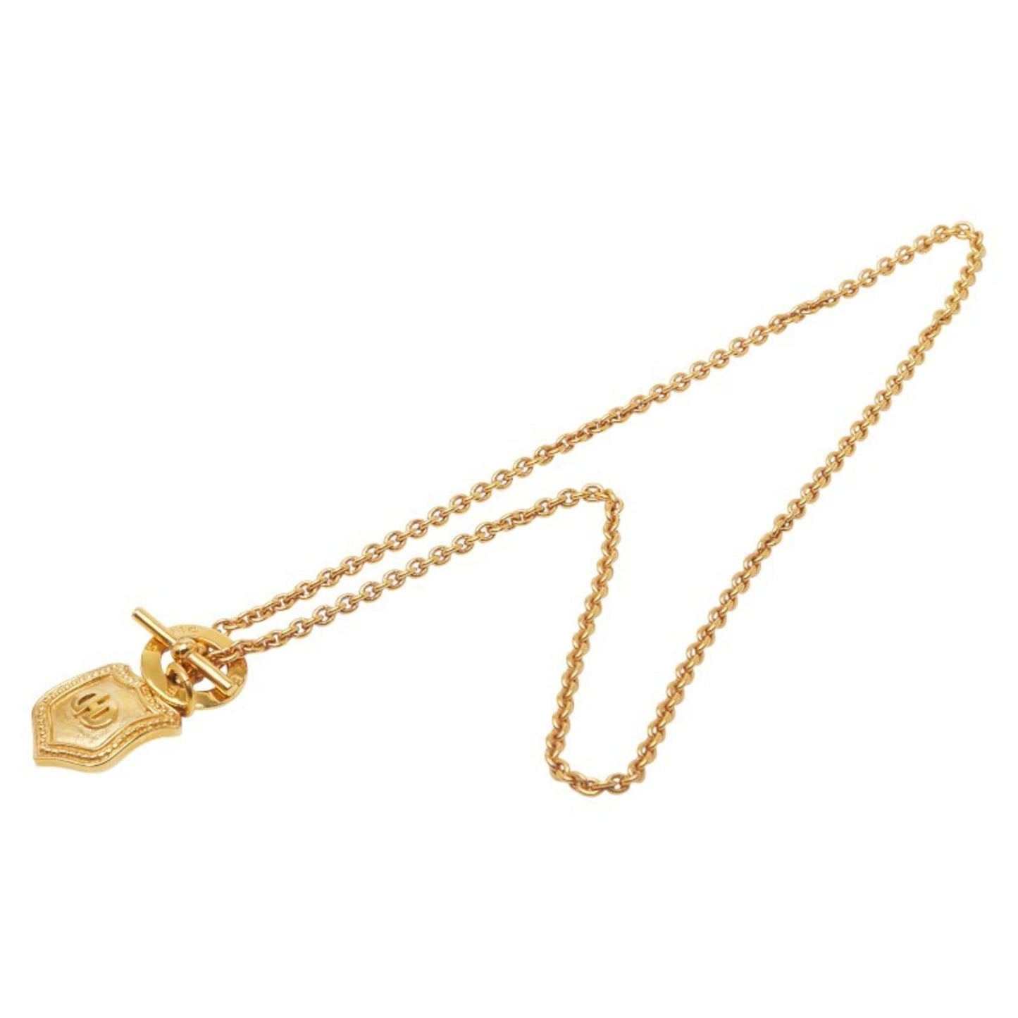 Celine logo necklace, gold plated, for women.