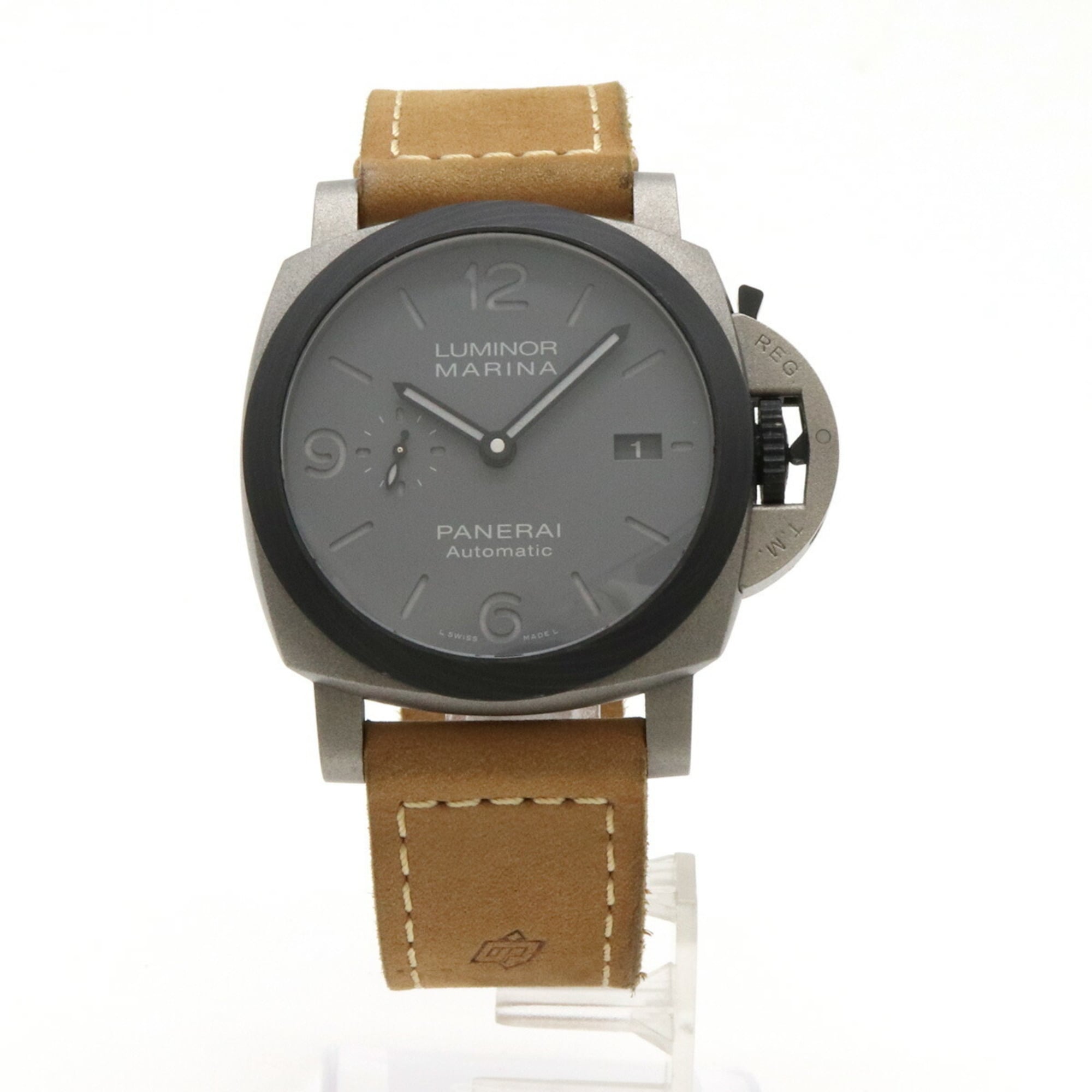 PANERAI Luminor Marina Tutto Grigio Titanium Carbotech Leather Strap Grey Dial Men's AT Automatic Watch PAM01662 — Very Good
