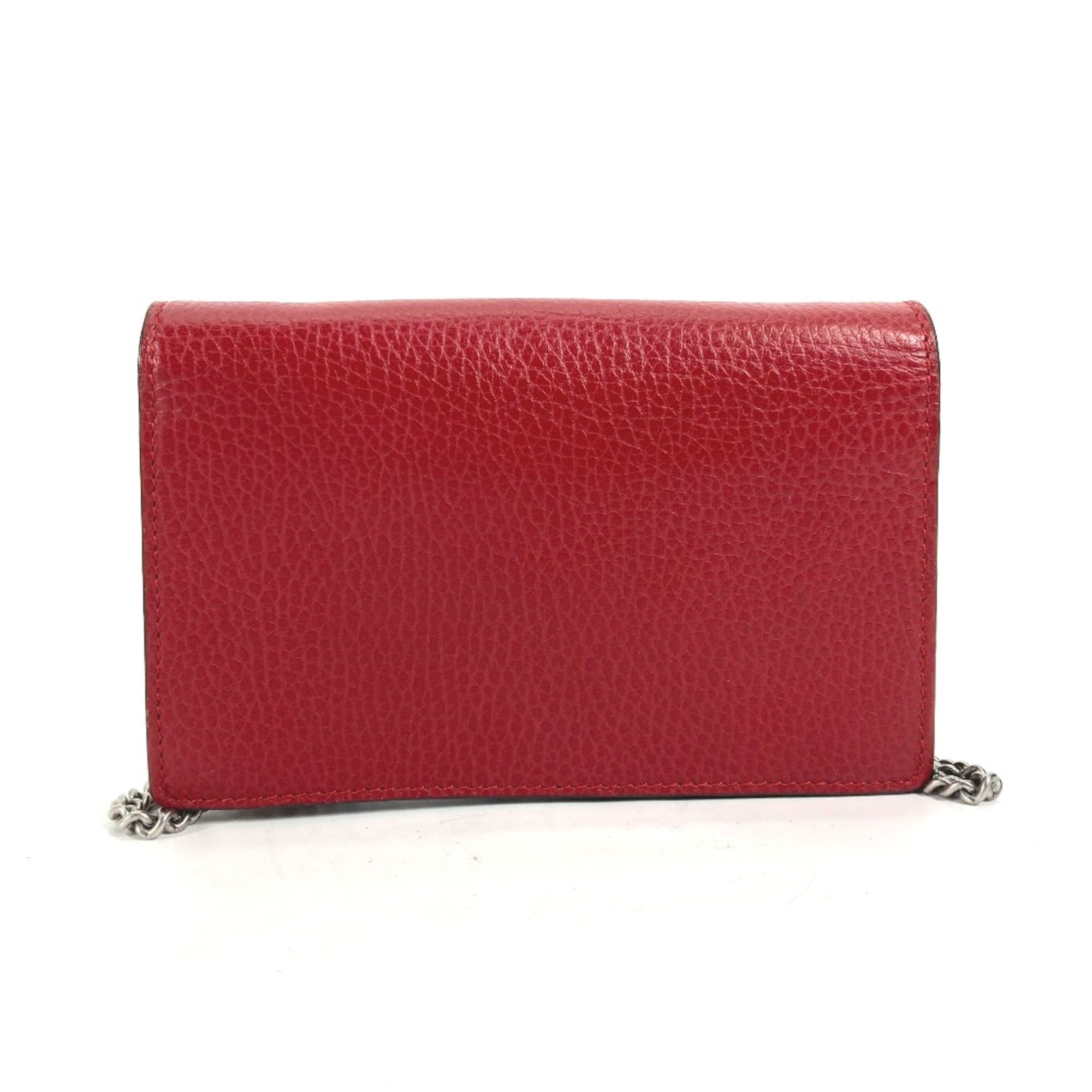 Gucci 476432 2WAY Bag Pouch Clutch Bag Chain Crossbody Shoulder Bag Red — Like New