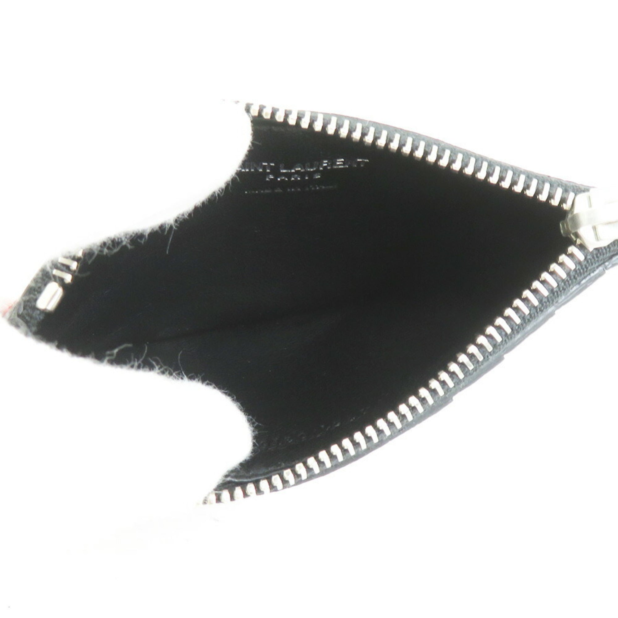 Saint Laurent wallet/coin case in black and red leather for men women, 417751 h31540k