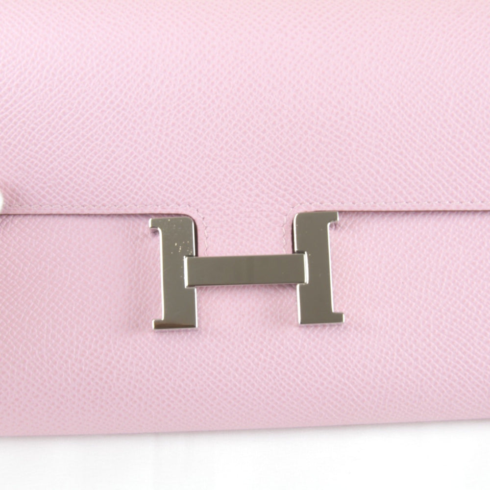 HERMES Constance Two Go Z-stamped shoulder bag, leather, pink, women's, mini size, pochette — Like New