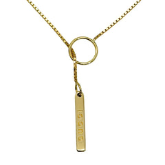 Gucci Lariat Necklace, 54cm, 18K Yellow Gold, 5.5g, Venetian Chain, Logo, Women's — Like New