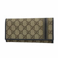 Gucci GG Supreme Long Wallet 212186 Brown Gray Men's