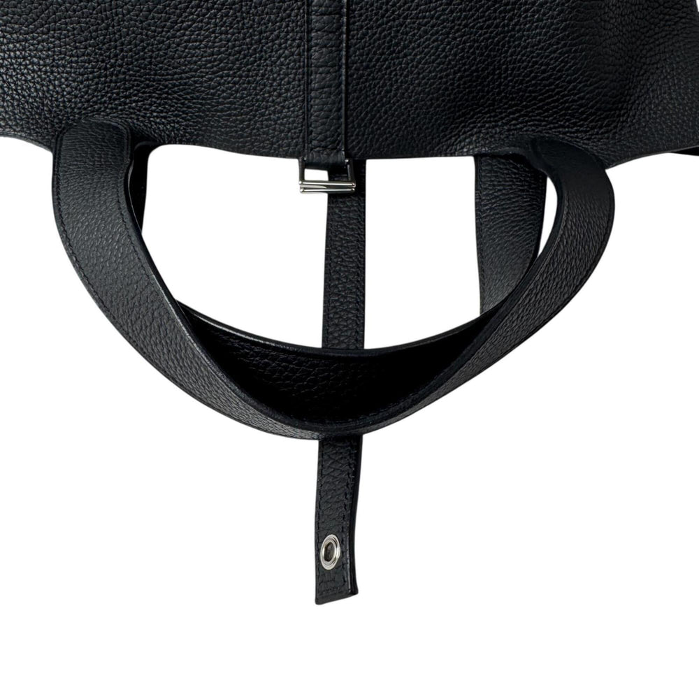 Hermes Picotin Lock MM Noir Black Taurillon Clemence Handbag A Stamp Women's — Like New