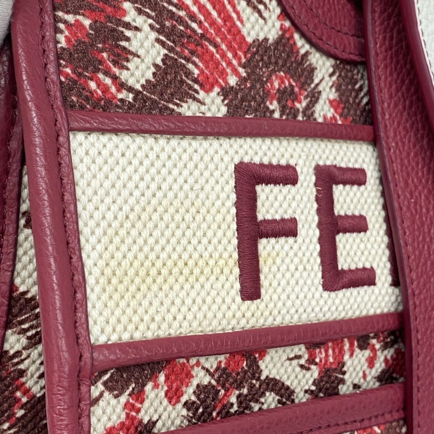 Salvatore Ferragamo Gancini Tote Bag, Bordeaux Canvas and Leather, 2-Way Bag for Women, P1926603