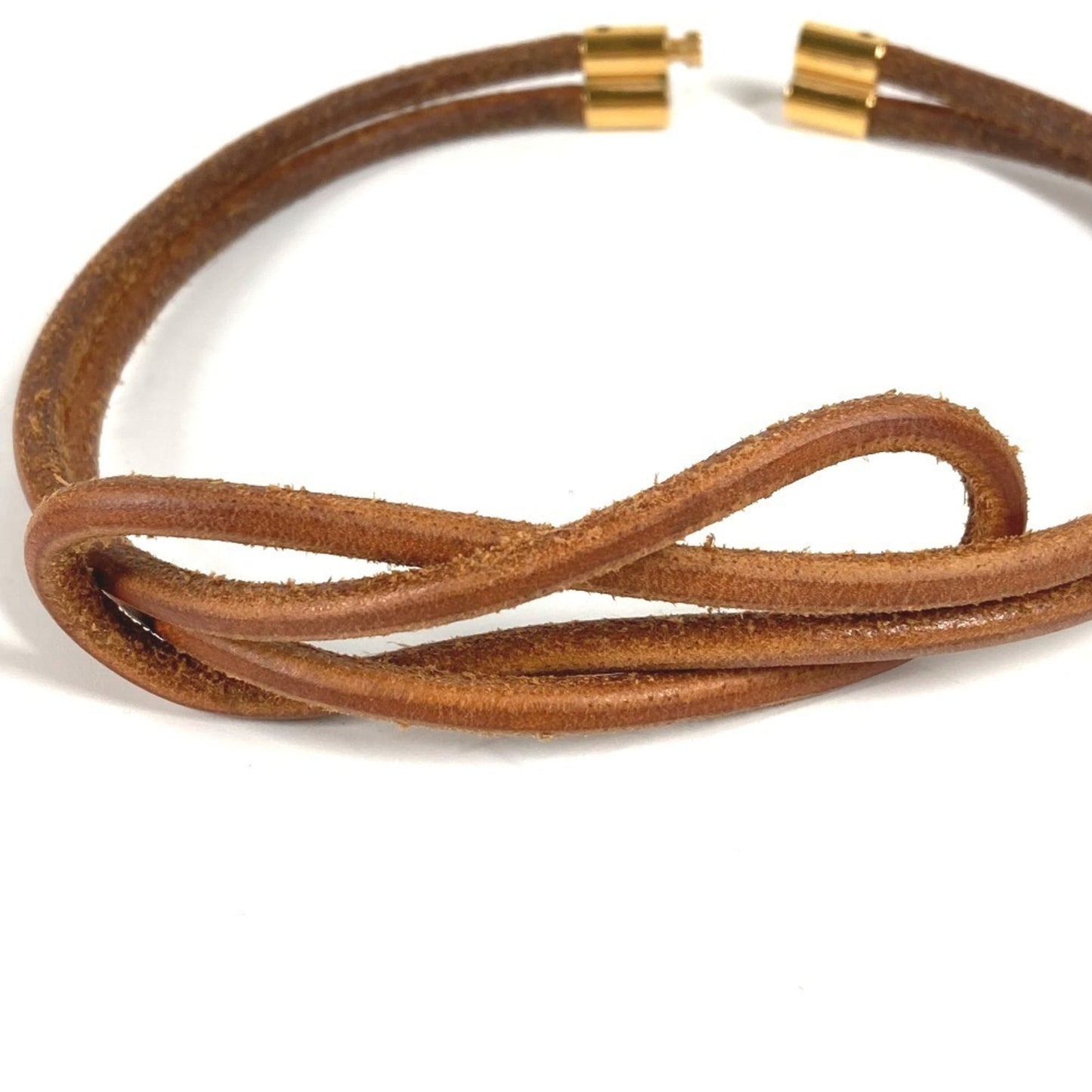 HERMES Herculide Choker Necklace, Leather, Brown, for Men and Women