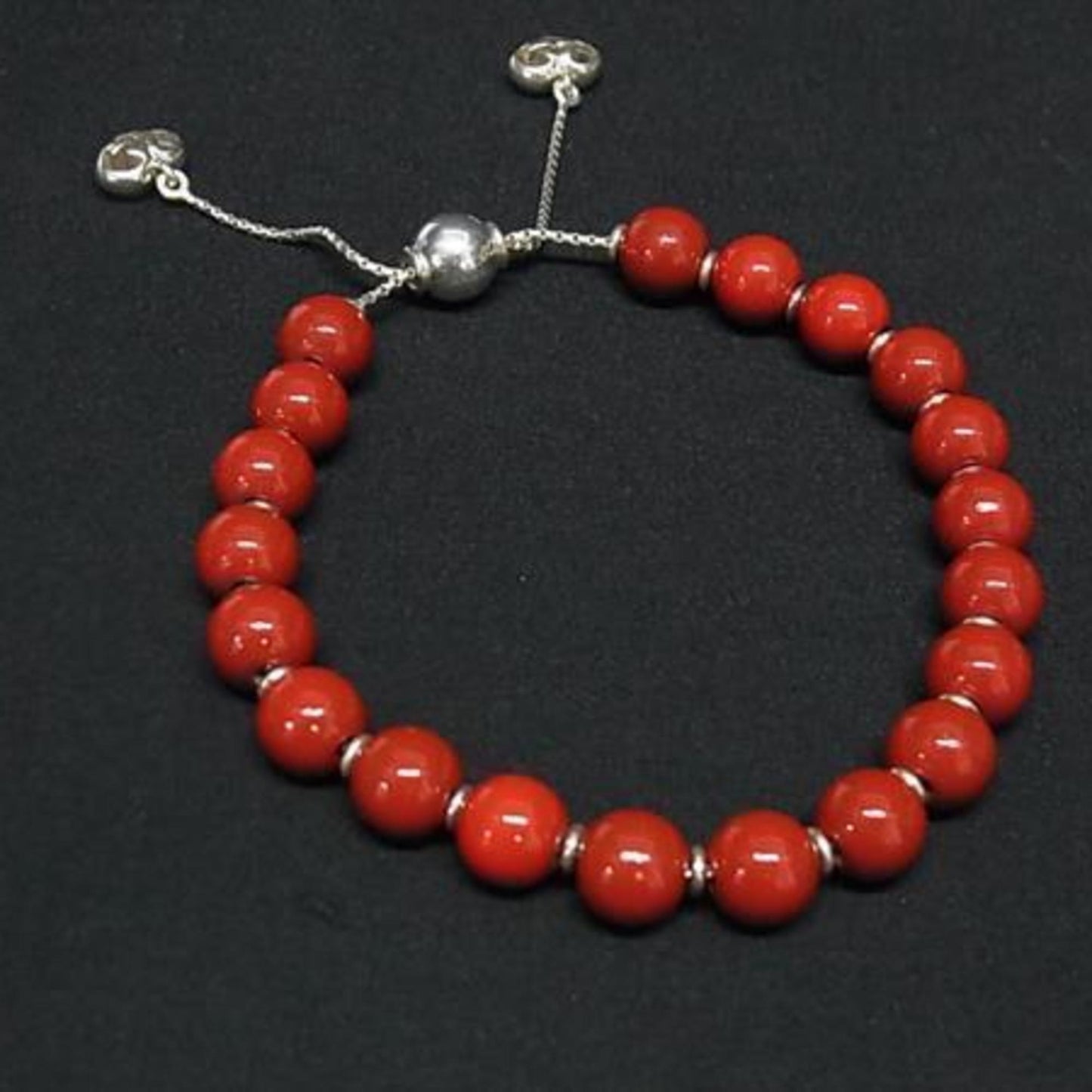 GUCCI Interlocking G Heart Bracelet 286673 in Red, Silver, and Wood (Ag925) for Men Women