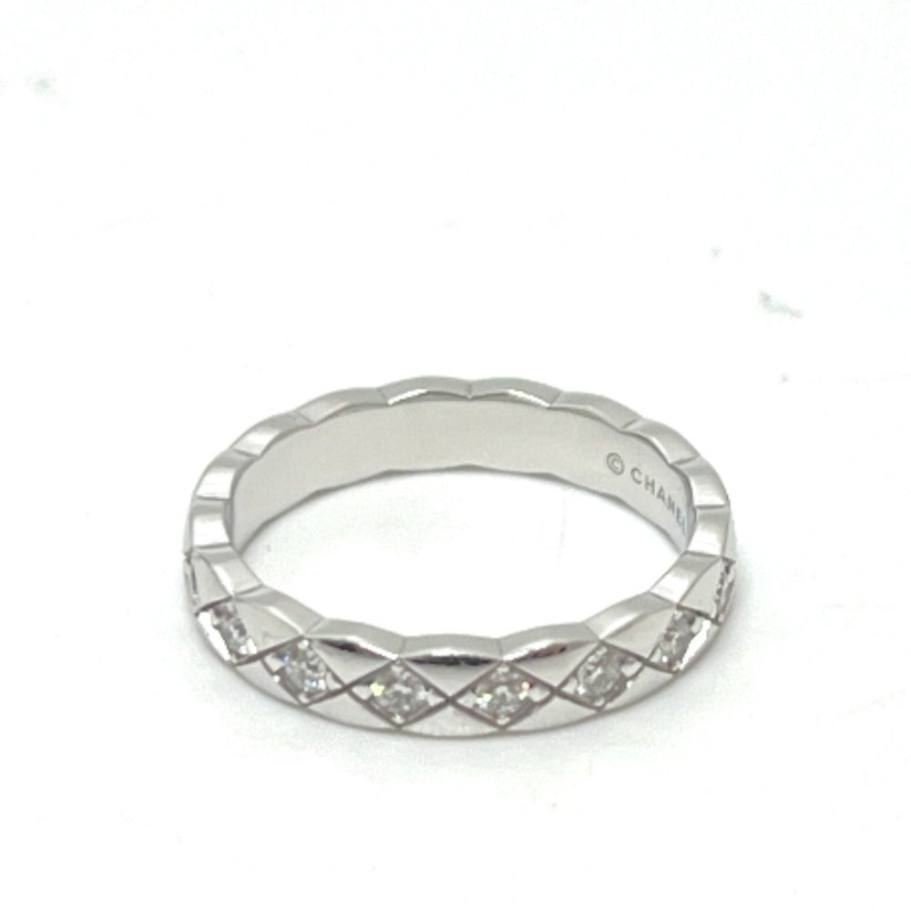 CHANEL J11871 Coco Crush Full Diamond Ring, 18K White Gold, Women's, Silver, Like New — Like New