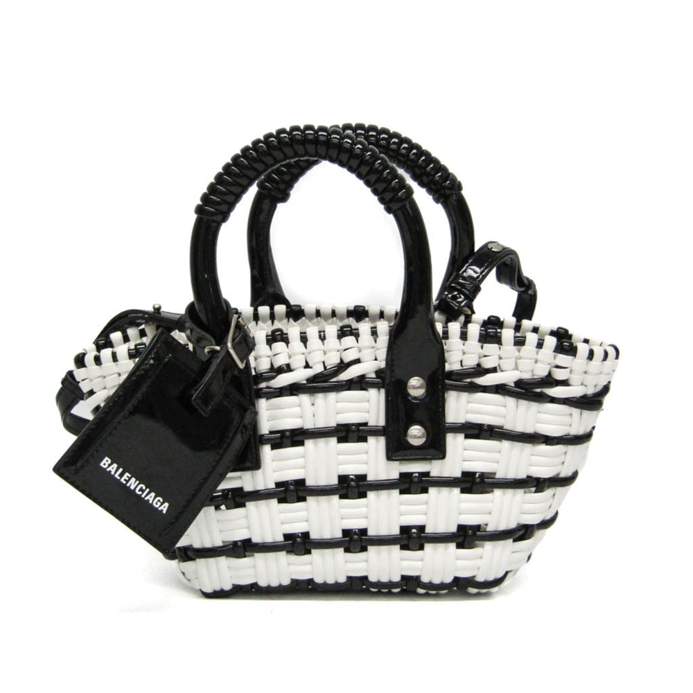 Balenciaga Bistro XXS 678028 Women's Leather Handbag,Shoulder Bag Black,White — Like New