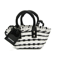 Balenciaga Bistro XXS 678028 Women's Leather Handbag,Shoulder Bag Black,White — Like New
